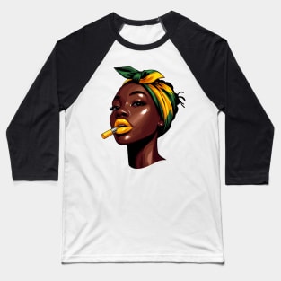 Black Woman Afrocentric Baseball T-Shirt